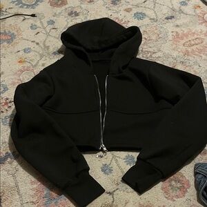 Black Cropped Hoodie